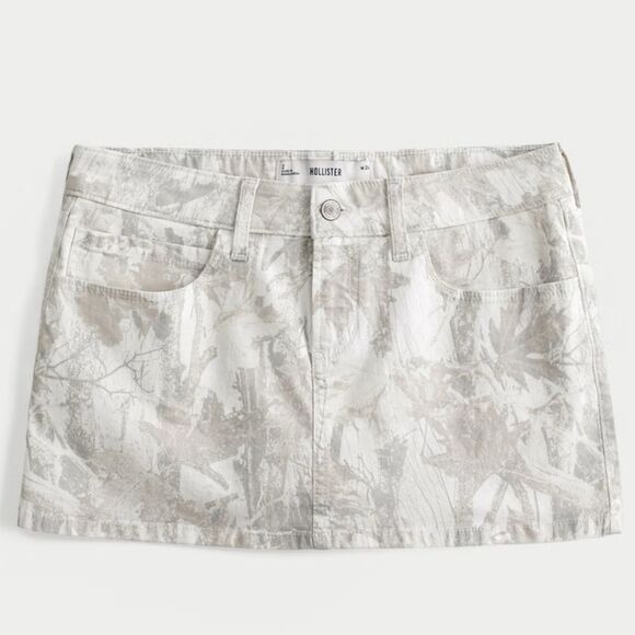 Hollister 000 oversized white camo mini skirt - Picture 1 of 3